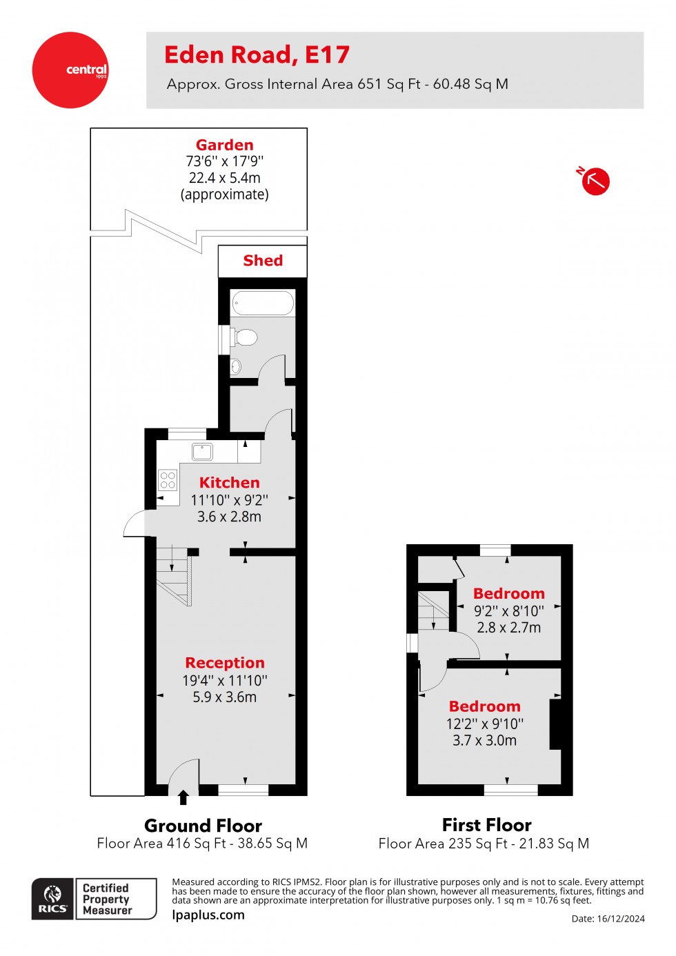 Floorplan for Walthamstow, London