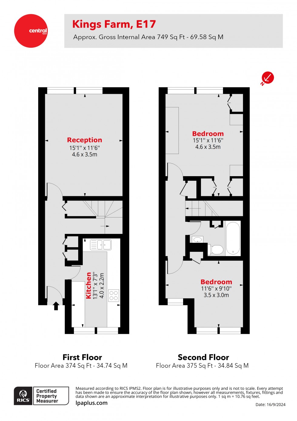 Floorplan for Roberts Road, Walthamstow, London