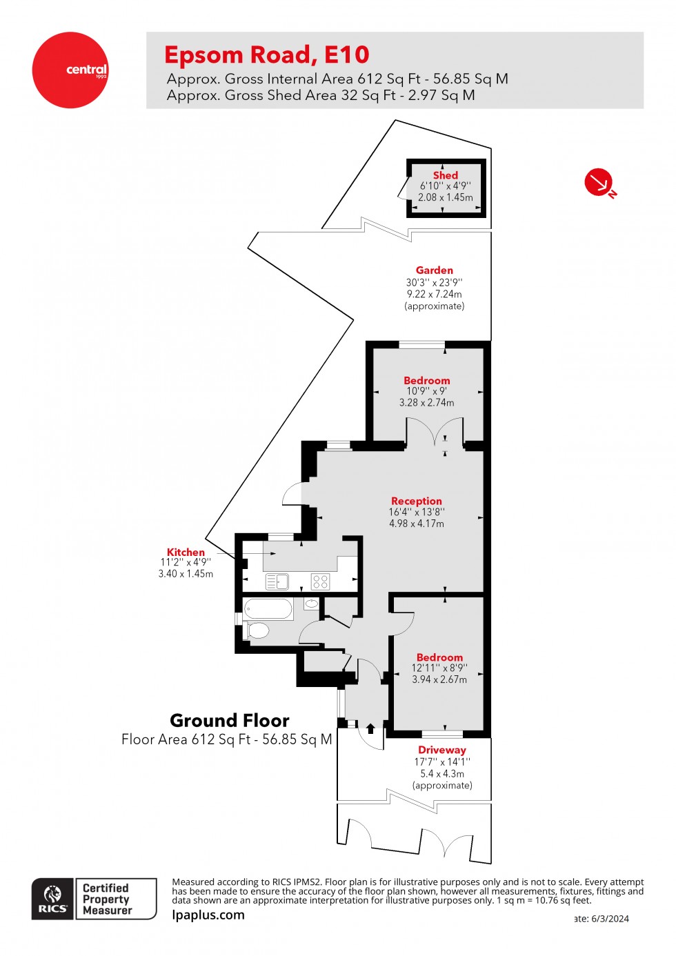 Floorplan for Leyton, London