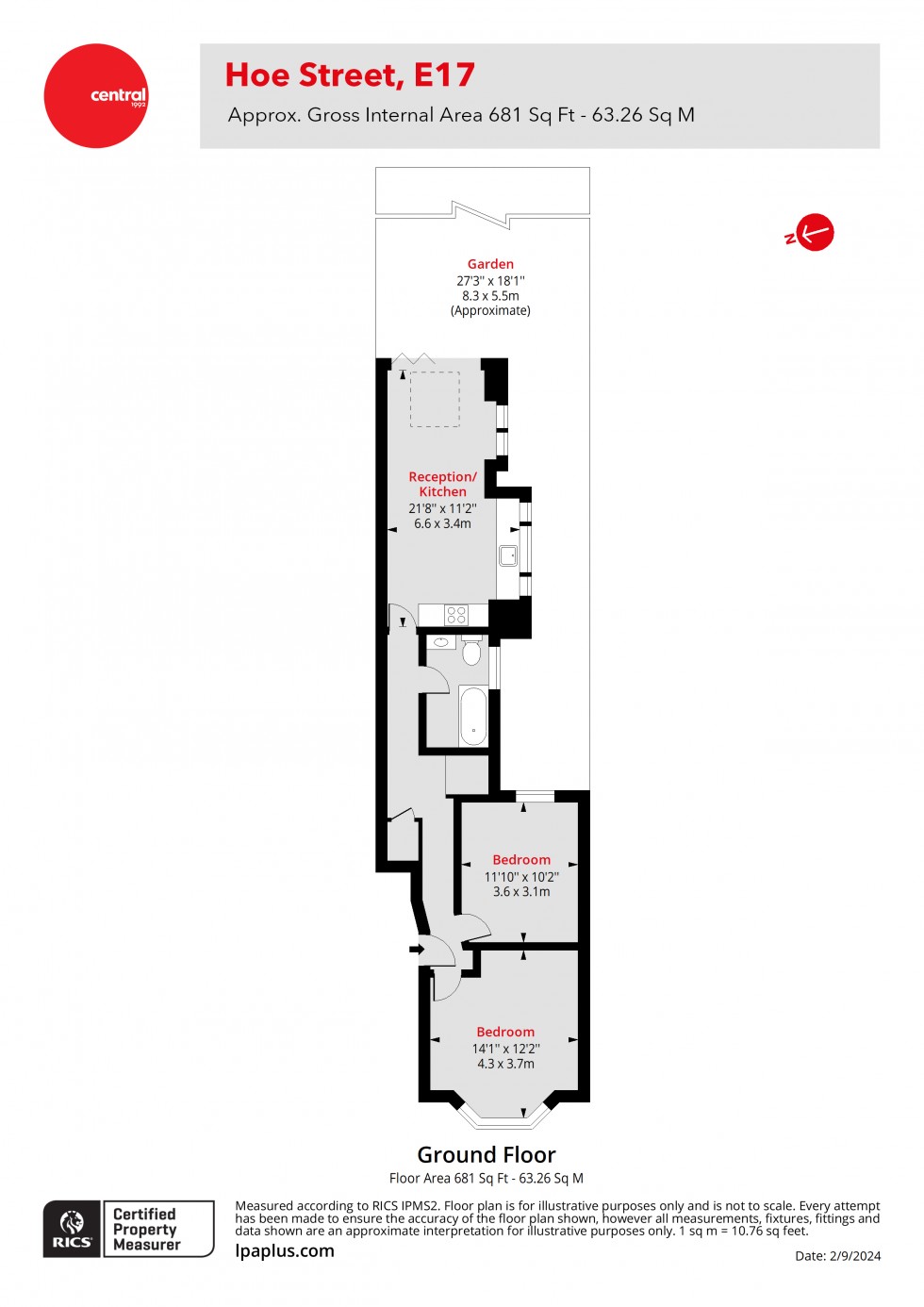 Floorplan for Walthamstow, London