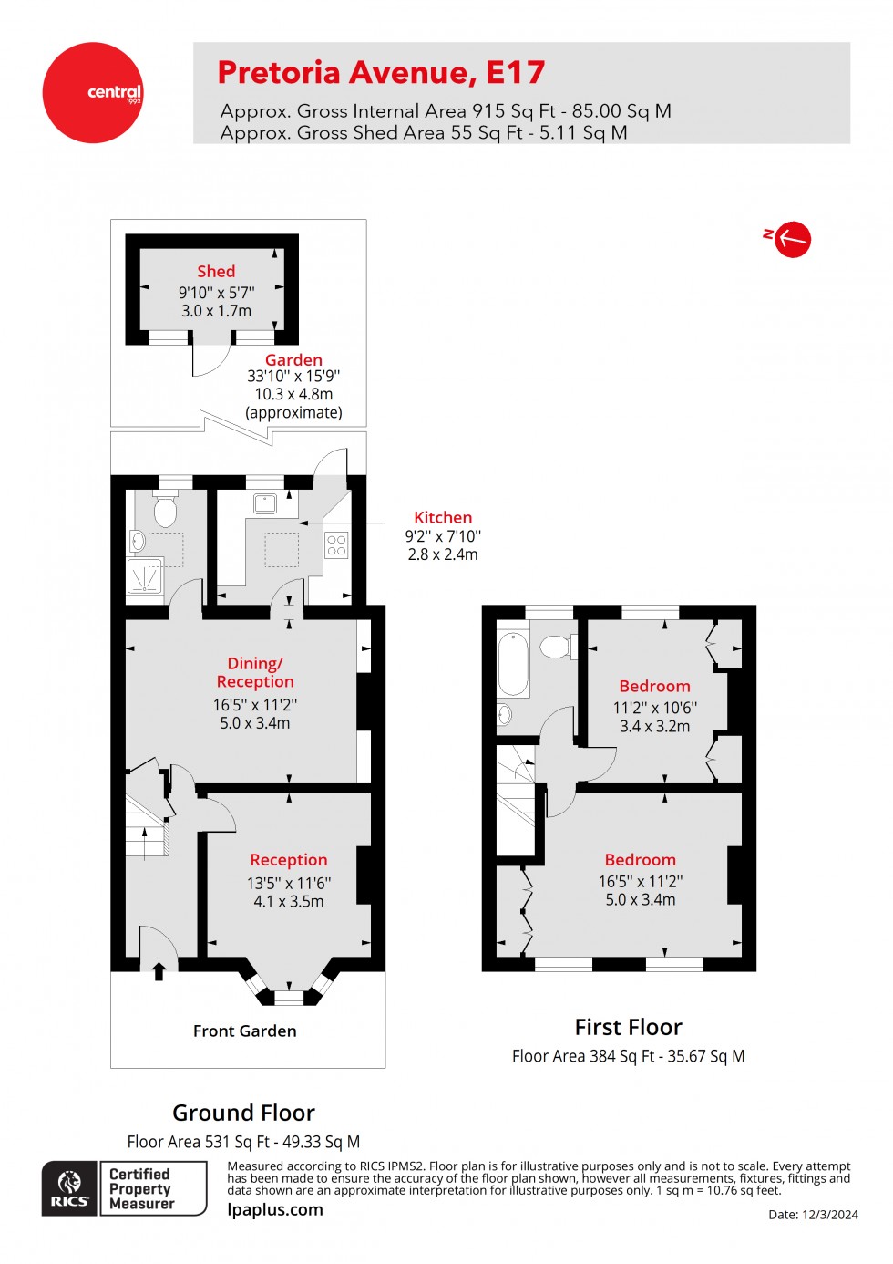 Floorplan for Walthamstow, London