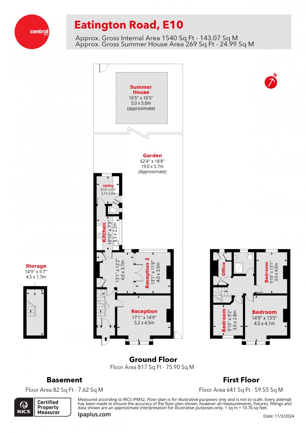 Floorplan for Leyton, London