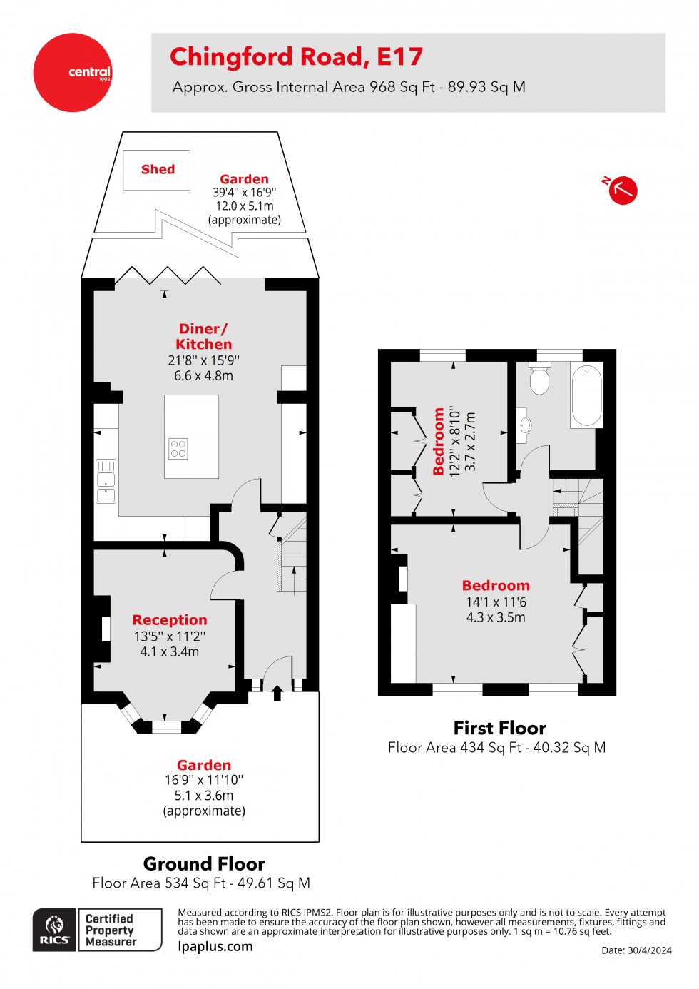 Floorplan for Walthamstow, London