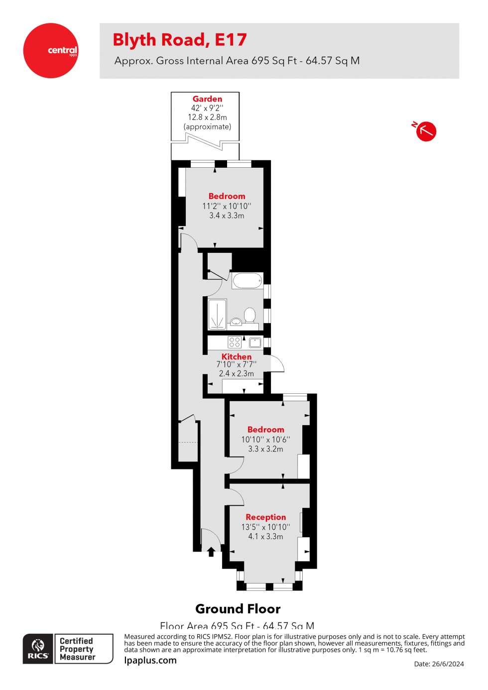 Floorplan for Blyth Road, London