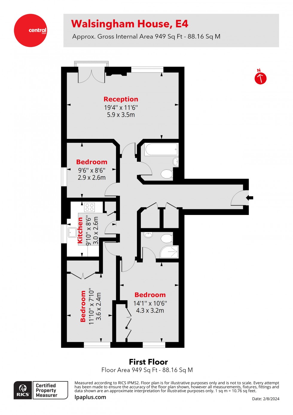 Floorplan for Chingford, London