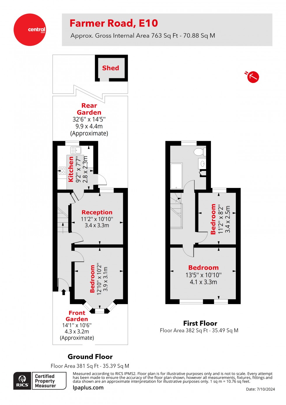 Floorplan for Leyton, London