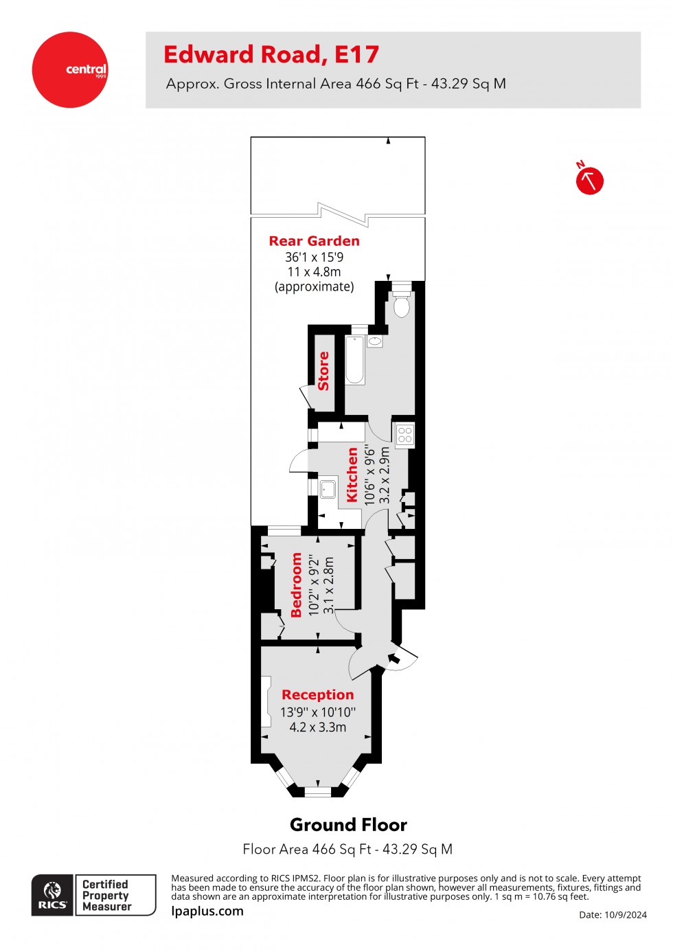 Floorplan for Walthamstow, London