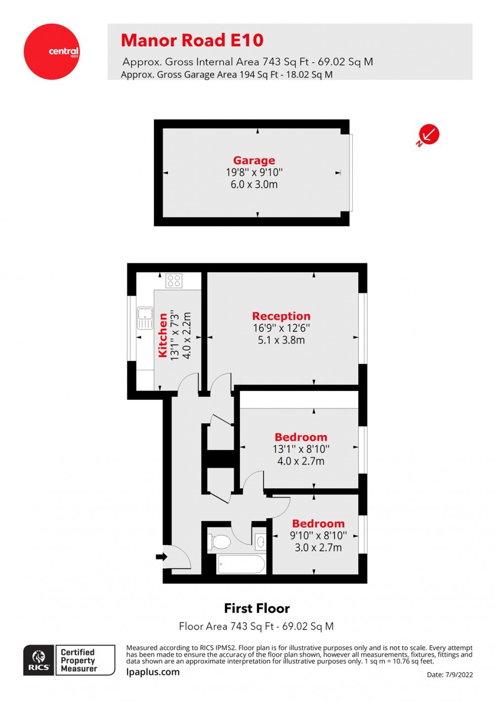 Floorplan for Leyton, London