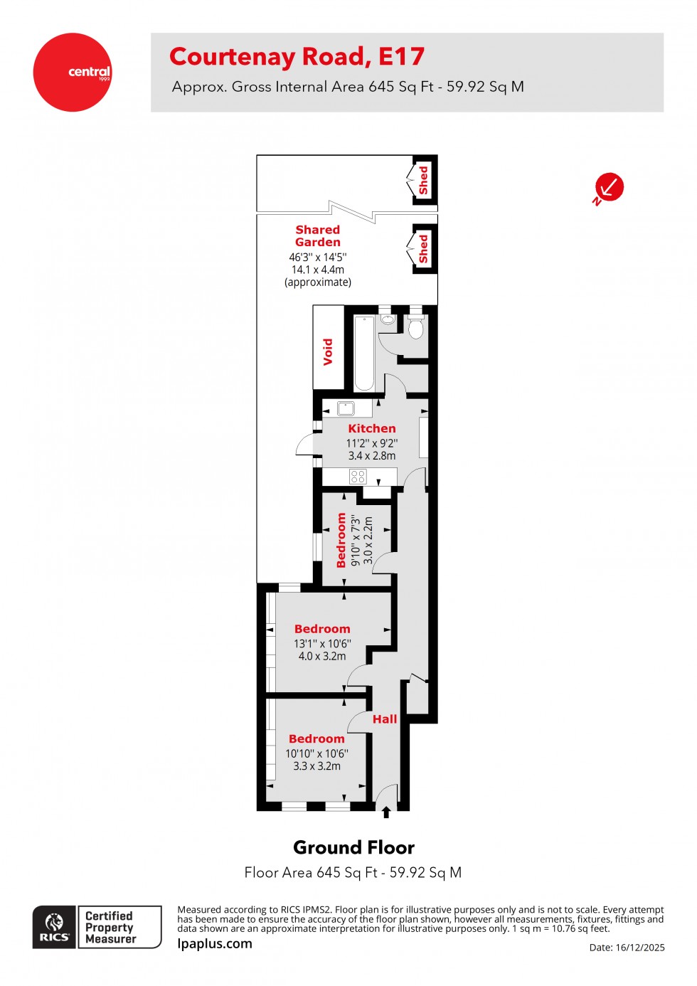 Floorplan for Walthamstow, London