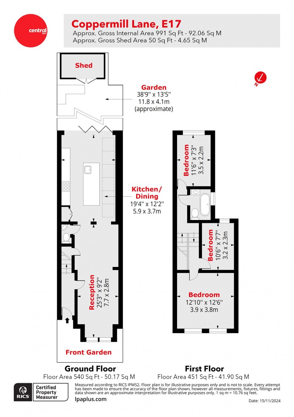 Floorplan for Walthamstow, London