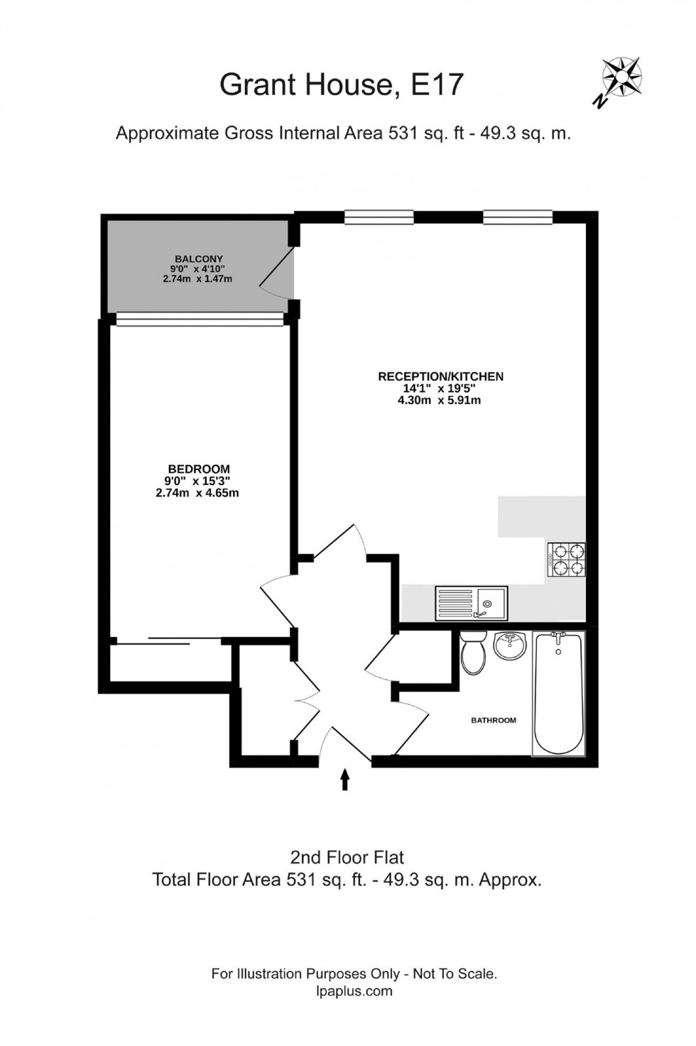 Floorplan for Cleveland Park Avenue, London