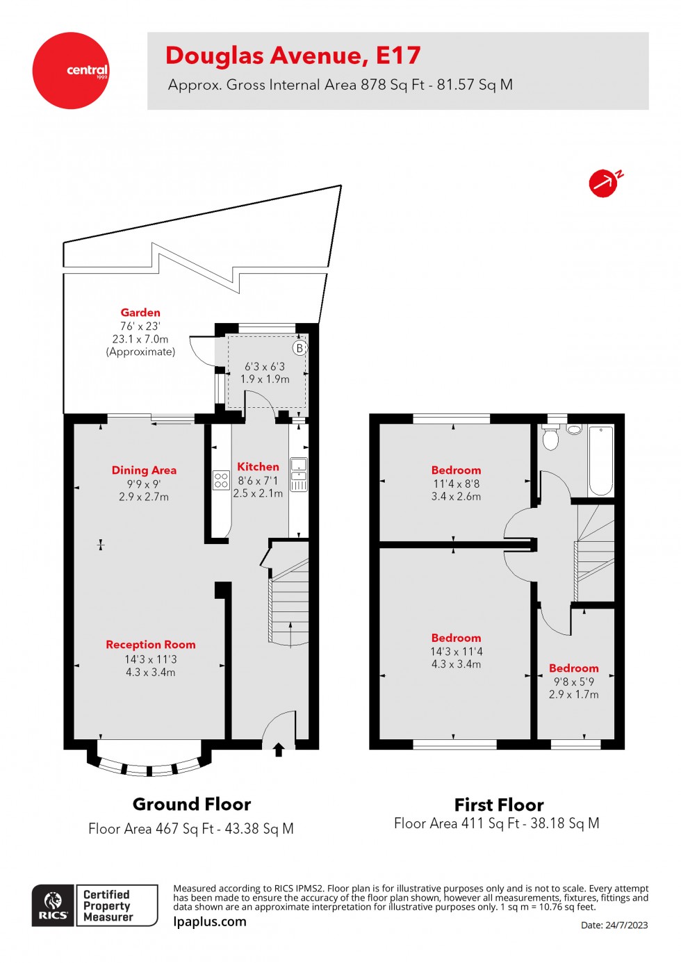 Floorplan for Walthamstow, London