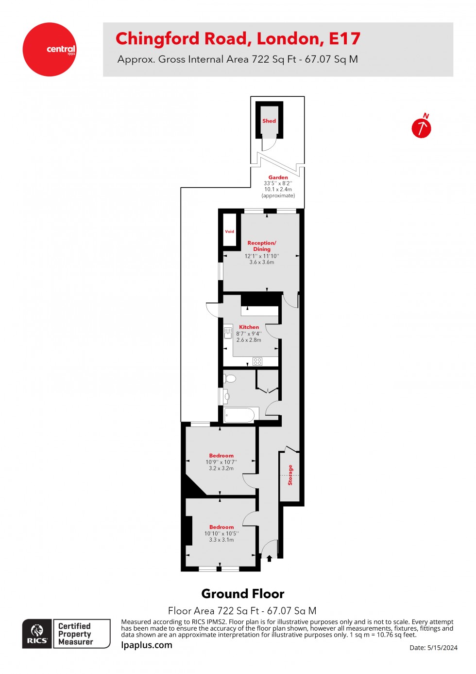 Floorplan for Walthamstow, London