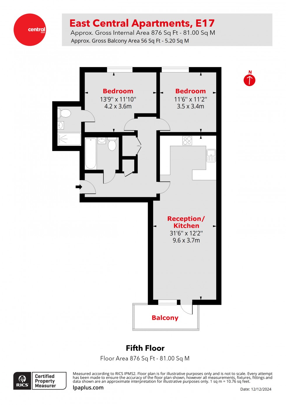 Floorplan for Hoe Street, Walthamstow, London