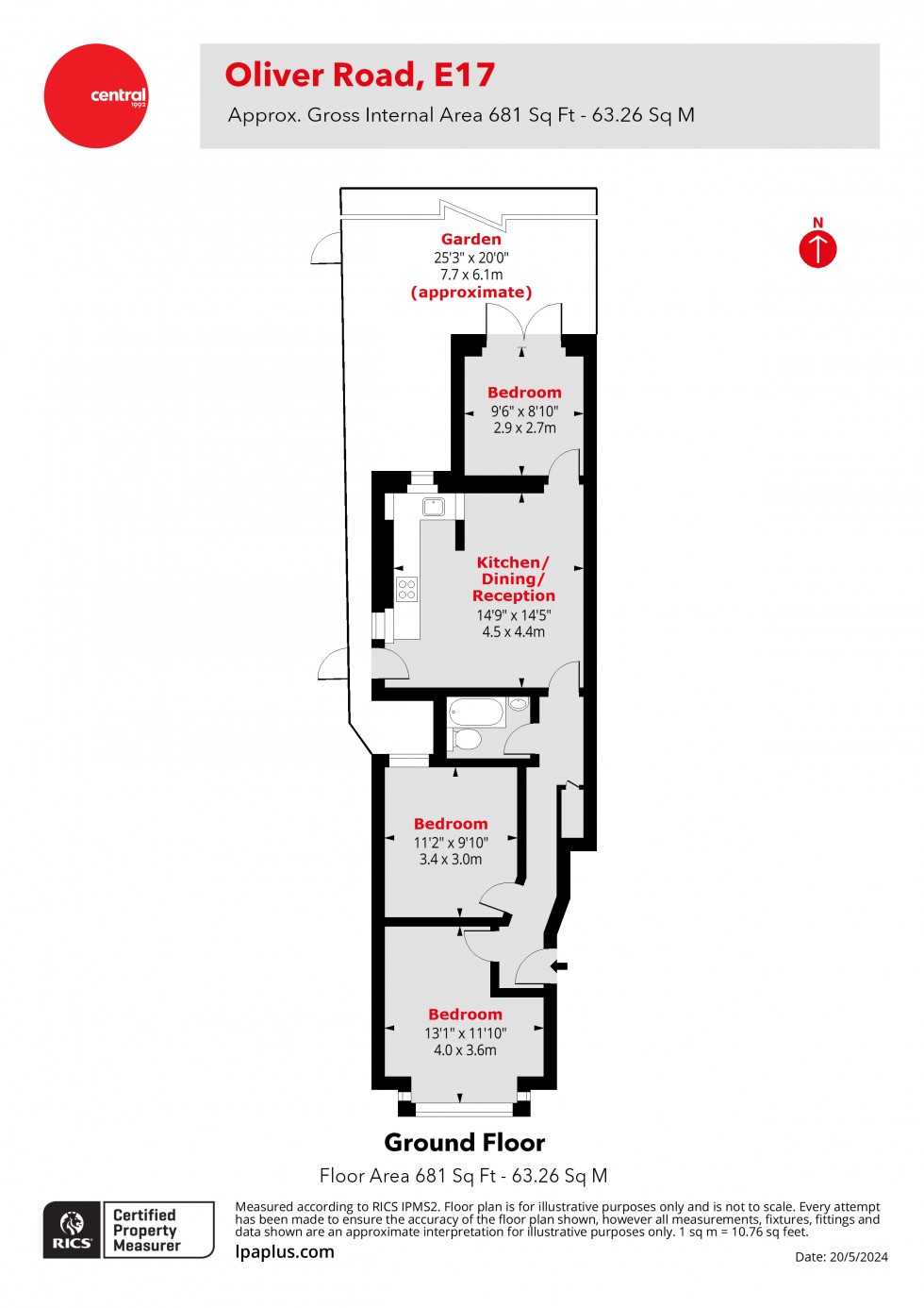 Floorplan for Walthamstow, London