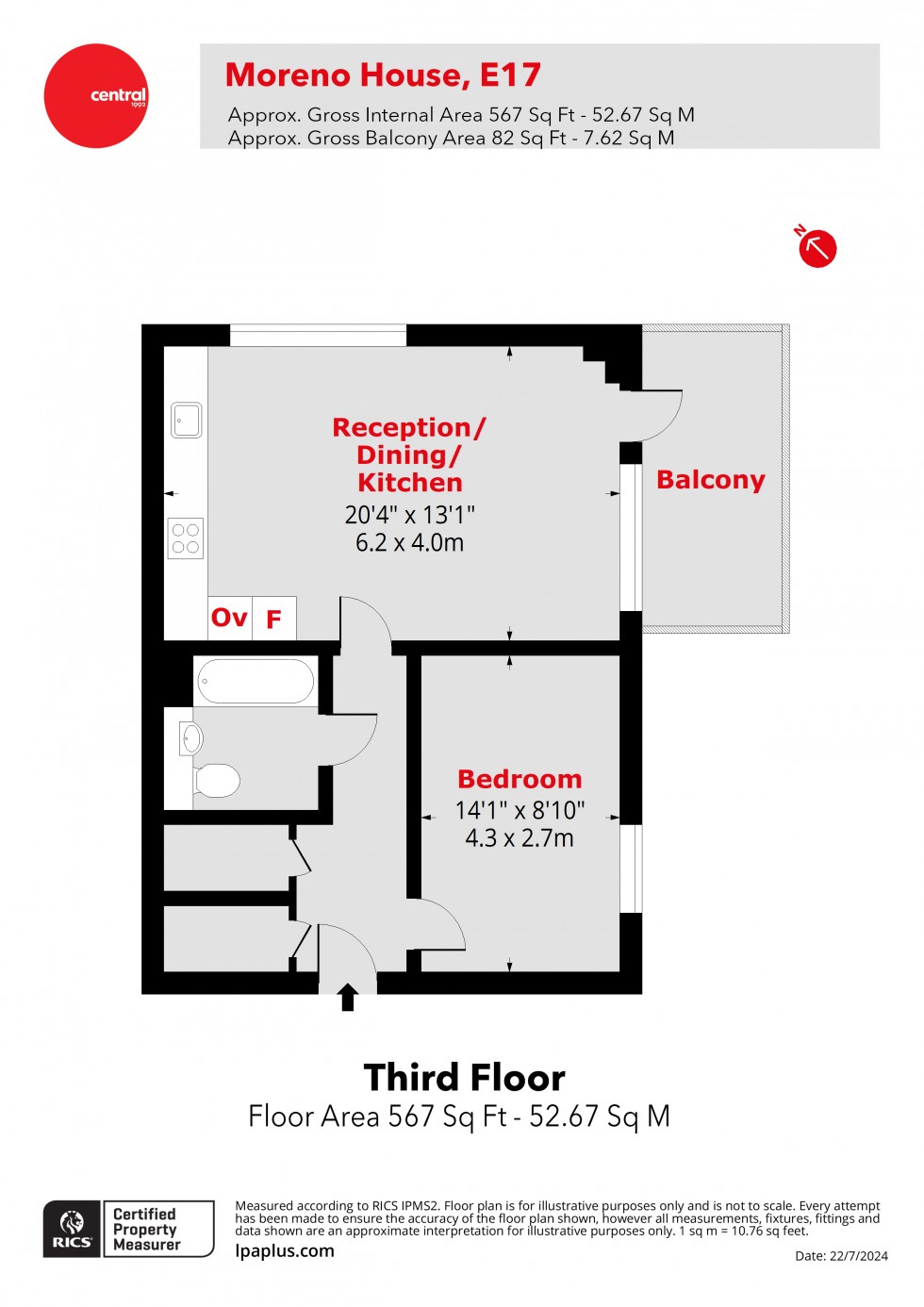 Floorplan for Marlowe Road, Walthamstow, London