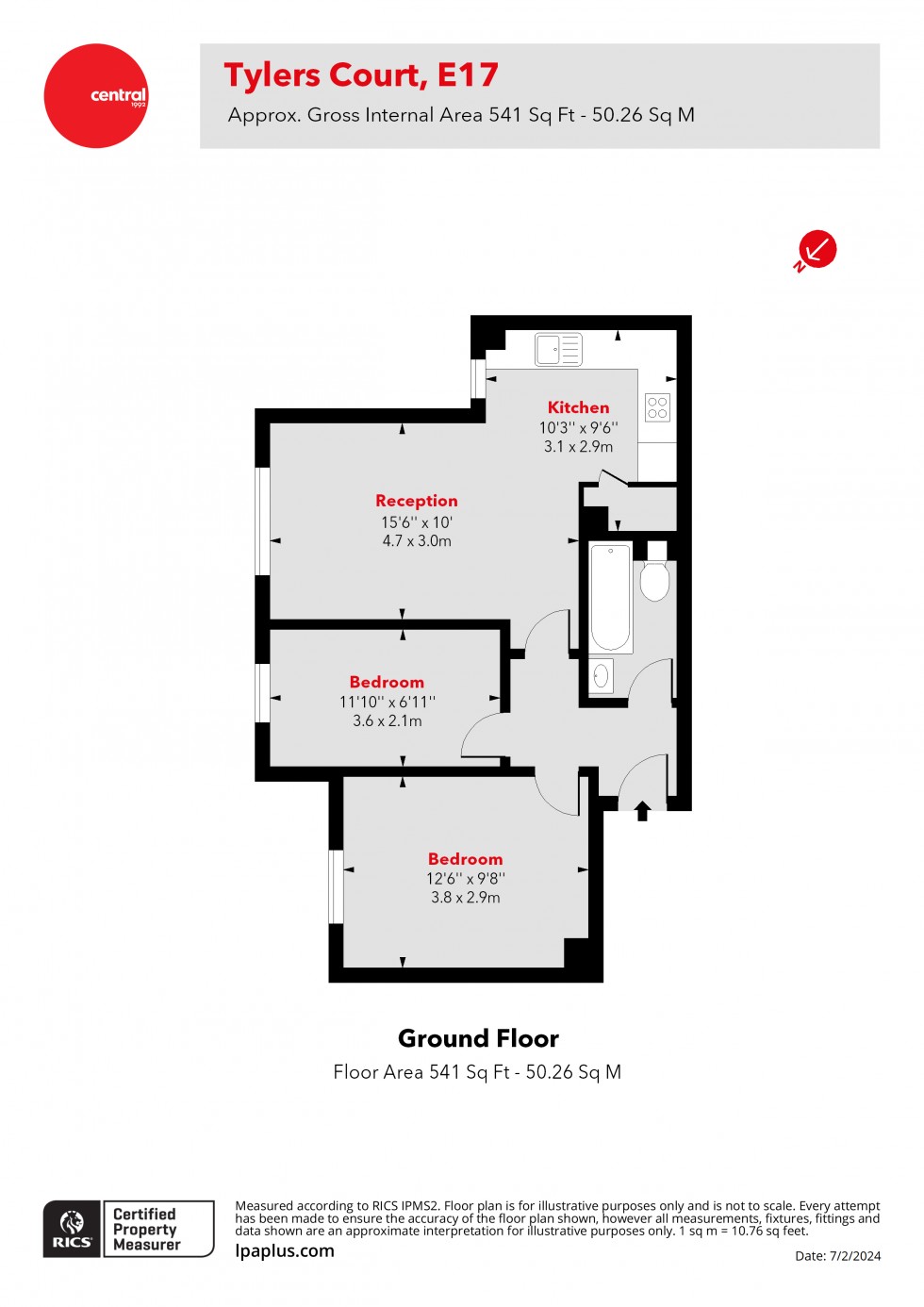 Floorplan for Westbury Road, Walthamstow, London