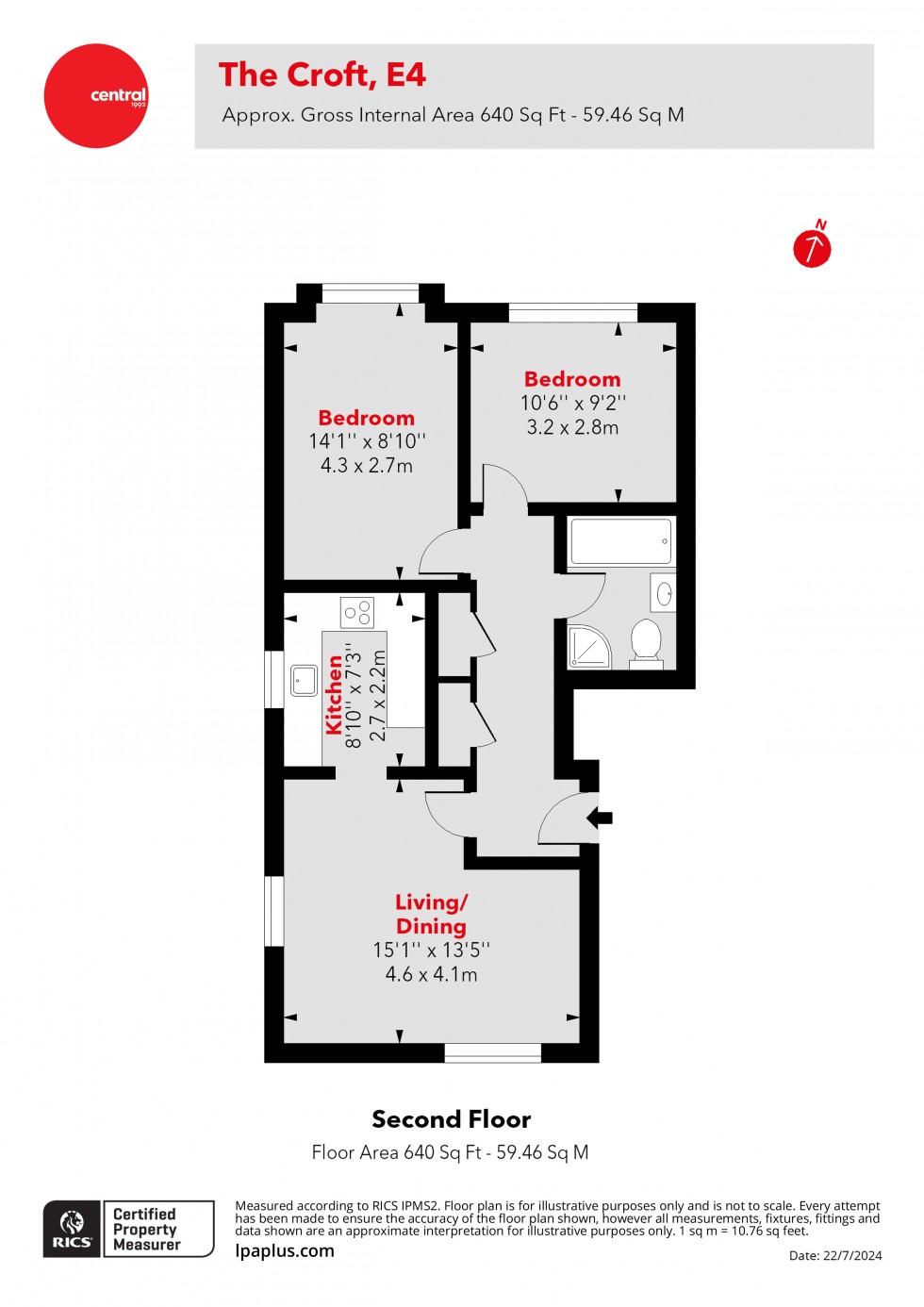 Floorplan for Friday Hill, Chingford, London