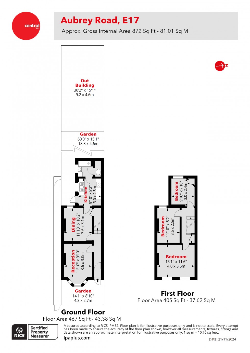 Floorplan for Walthamstow, London