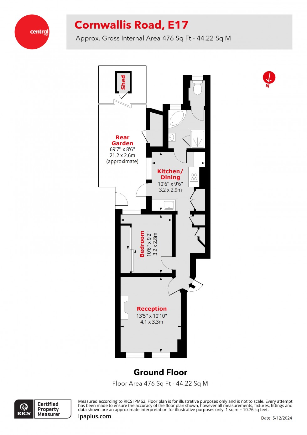 Floorplan for Walthamstow, London