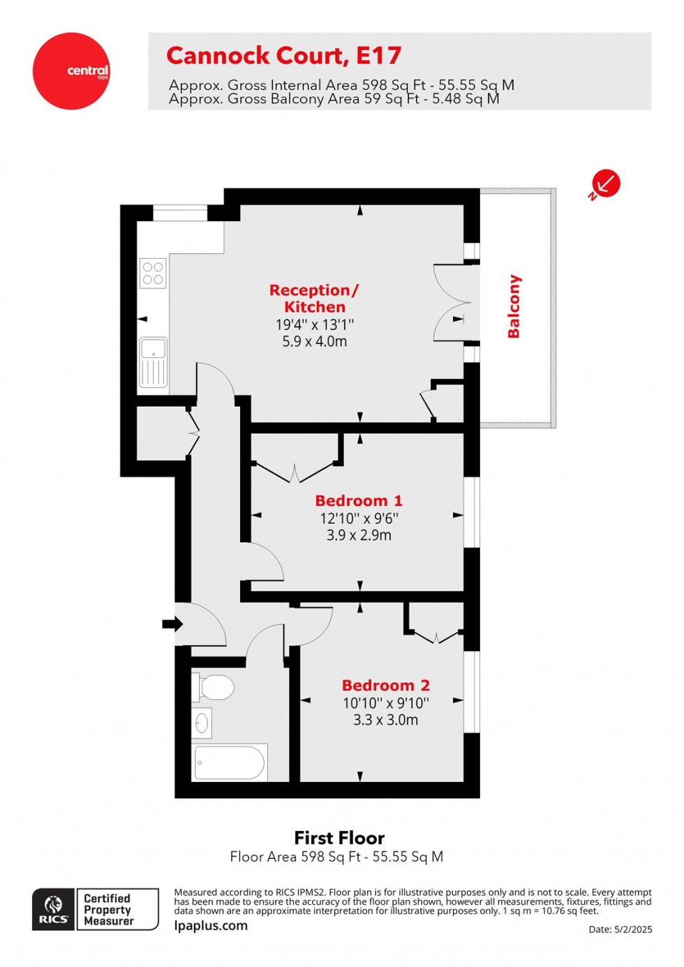 Floorplan for Hawker Place, Walthamstow, London